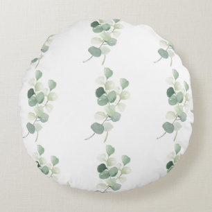 Groene Eucalyptus Pastel Bladeren Dekbedhoes Rond Kussen