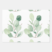 Groene Eucalyptus pastelbladeren Inpakpapier Vel (Voorkant 3)