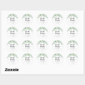 Groene Eucalyptus Proost Bruiloft   Ronde Sticker (Vel)