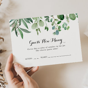 Groene Eucalyptus raden hoeveel Kaart van het spel Visitekaartje