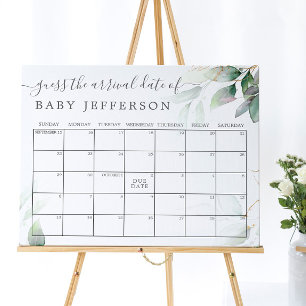 Groene Eucalyptus Shower Verwachte Datum Kalender Poster