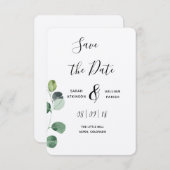 Groene Eucalyptus Sla de datumkaart op Save The Date (Voorkant / Achterkant)