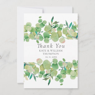Groene Eucalyptus Slinger Bruiloft Bedankkaart