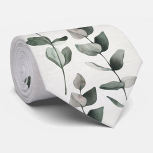 Groene Eucalyptus Stengels En Bladeren Bruiloft Stropdas