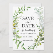 Groene Eucalyptus Trouw Save The Date Kaart (Voorkant)