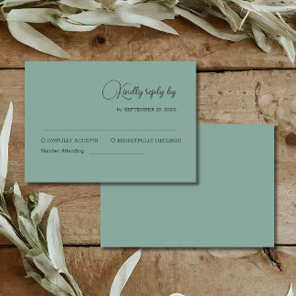 Groene eucalyptus trouwreactiekaart RSVP kaartje
