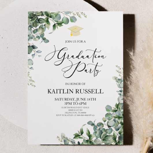 Groene eucalyptus verlaat botanische afstudeerfees kaart