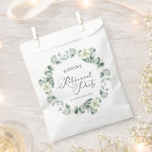 Groene eucalyptus verlaat botanische pensioenparti bedankzakje (Geknipt)