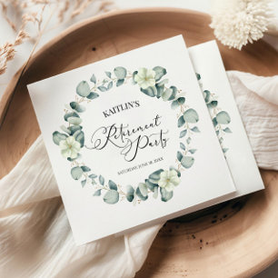 Groene eucalyptus verlaat botanische pensioenparti servet