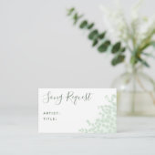 Groene Eucalyptus Wedding Song-aanvraagkaart Informatiekaartje (Staand voorkant)