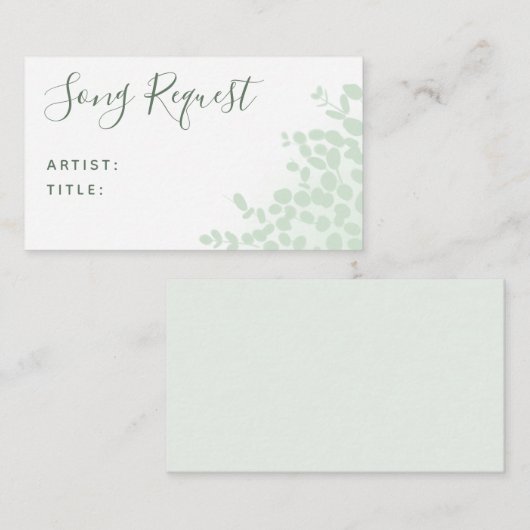 Groene Eucalyptus Wedding Song-aanvraagkaart Informatiekaartje (Voorkant / Achterkant)