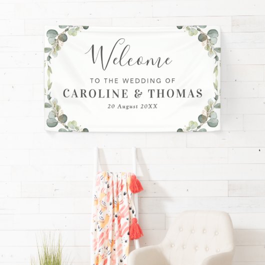 groene eucalyptus - welkomstbruiloft spandoek (Insitu)