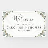 groene eucalyptus - welkomstbruiloft spandoek (Horizontaal)