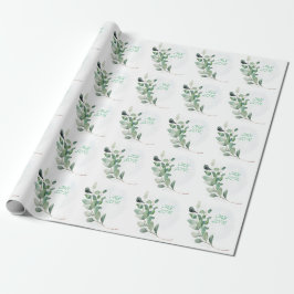 Groene eucalyptusbladeren cadeaupapier