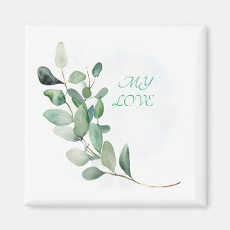 Groene eucalyptusbladeren magneet