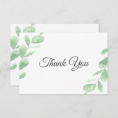 Groene eucalyptusbladeren. Woodland eenvoudige bru Bedankkaart (Voorkant / Achterkant)