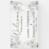 Groene eucalyptusgroene bloemtuin spandoek (Verticaal)