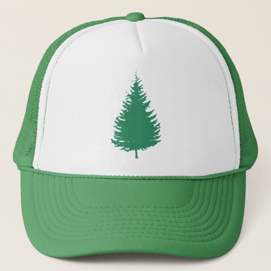 Groene Evergreen Tree Trucker Hat Trucker Pet (Voorkant)