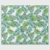 Groene exotische bladeren cadeaupapier (Vlak)