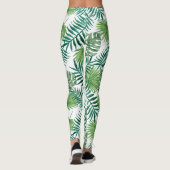 Groene exotische bladeren patroon leggings (Achterkant)