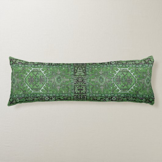 Groene exotische Perzische Rug Reproduction, Lichaamskussen (Voorkant)