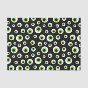 Groene Eyeballen Halloween Pattern Tissuepapier