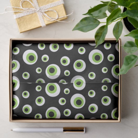 Groene Eyeballen | Halloween Pattern Tissuepapier (Geschenk)