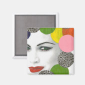 Groene Eyed Lady Magnet Magneet (Voorkant / Achterkant)