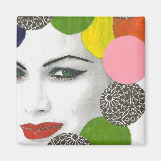 Groene Eyed Lady Magnet Magneet (Voorkant)
