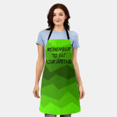 Groene Fade Schort (Gedragen)