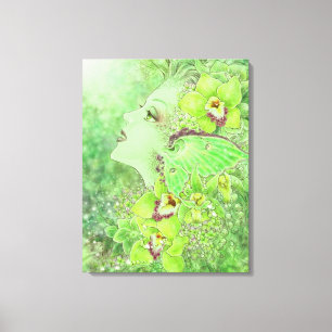 Groene Fairy Fantasy Art Canvas Print