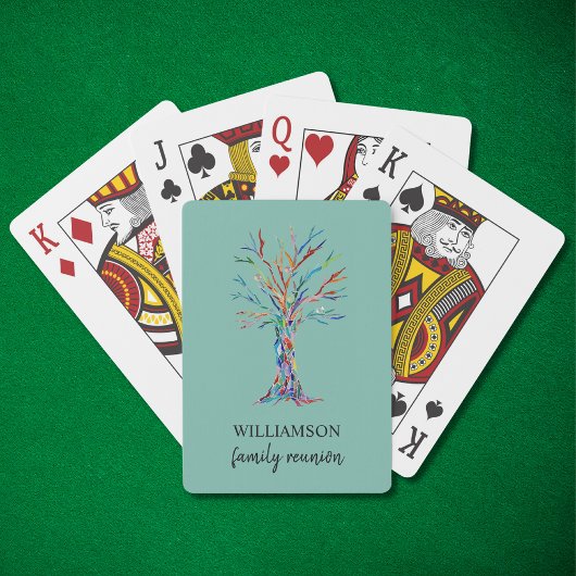 Groene familiereünie pokerkaarten