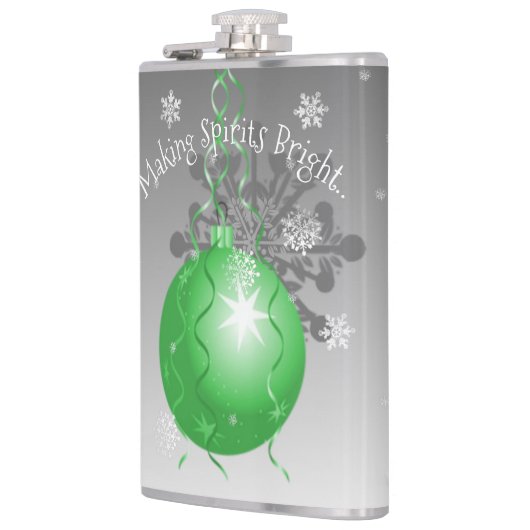 Groene Fancy kerstsierfles Heupfles (Links)