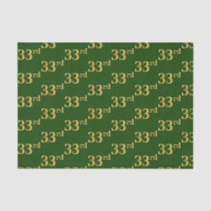 Groene, Faux Gold 33e (Dertig-Derde) gebeurtenis Tissuepapier