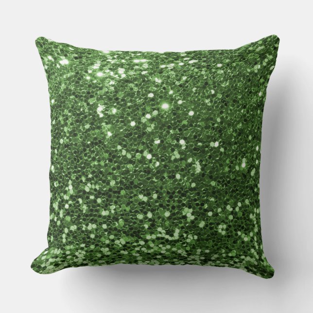 Groene Faux Sequin Glitter Sierkussen (Voorkant)