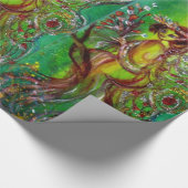 GROENE FEE MET GOUDEN ZILVEREN SPRANKELS IN MAANLI CADEAUPAPIER (Hoek)