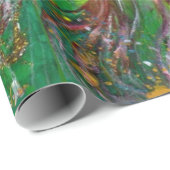 GROENE FEE MET GOUDEN ZILVEREN SPRANKELS IN MAANLI CADEAUPAPIER (Rol Hoek)