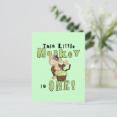 Groene Feestaap 1e Verjaardag Tshirts en geschenke Uitnodiging Briefkaart (Staand voorkant)