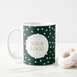 Groene feestconfetti Eenvoudig zakelijk logo op ma Koffiemok