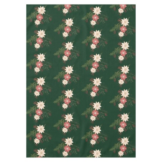 Groene Feestelijke Botanische Kerstvakantie Tafelkleed (Voorkant)