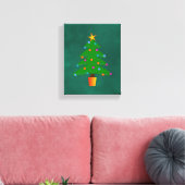Groene feestelijke kerstboom canvas afdruk (Insitu (Woonkamer))