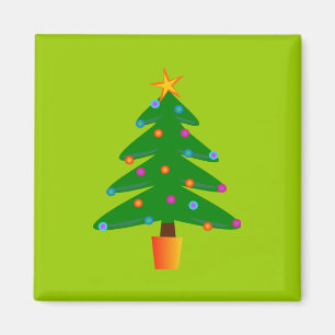 Groene feestelijke kerstboom magneet