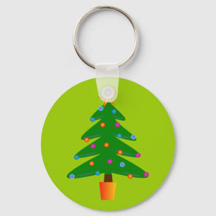 Groene feestelijke kerstboom sleutelhanger