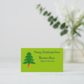 Groene feestelijke kerstboom visitekaartje (Staand voorkant)