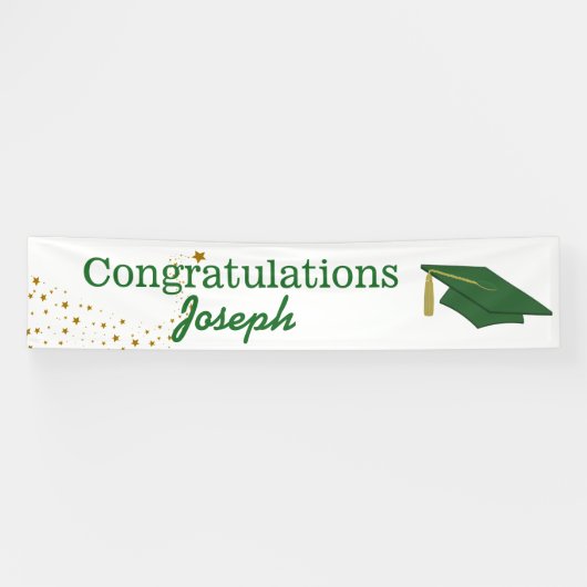 Groene felicitaties Afstuderen banner (Horizontaal)