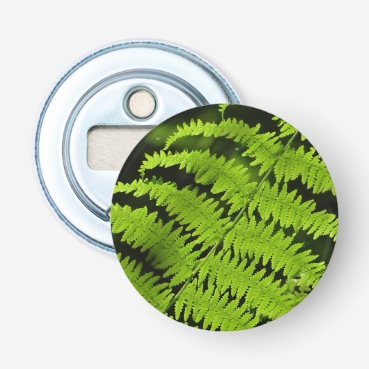 Groene fern button flesopener (Voorkant)