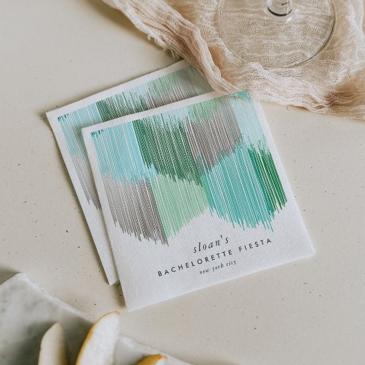Groene Fiesta Moderne Fringe Bachelorette Party Servet