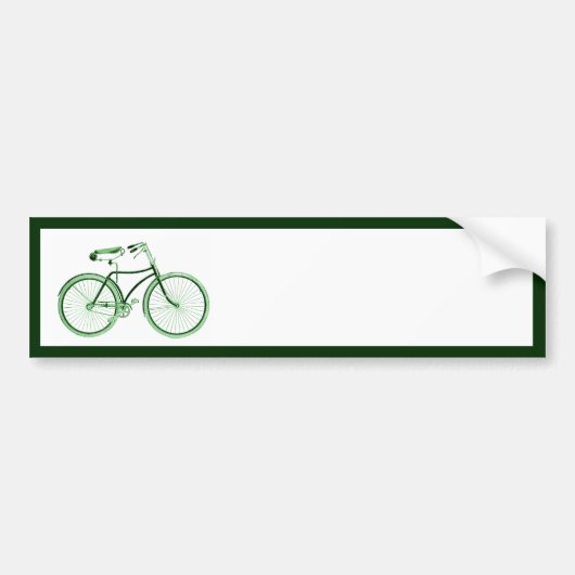 groene fiets bumpersticker (Voorkant)