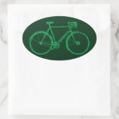 groene fiets . fietsen koel ovale sticker (Tas)