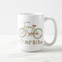  groene fiets I Love My Bike Mok